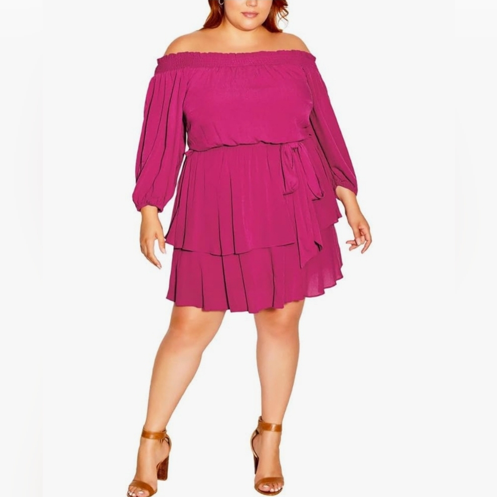 City Chic Off Shoulder Dress